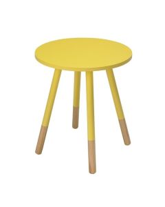 Costa Wooden Side Table In Yellow