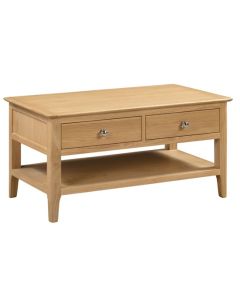 Cotswold Wooden 2 Drawers Coffee Table In Natural
