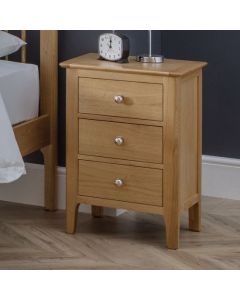 Cotswold Wooden 3 Drawers Bedside Cabinet In Natural