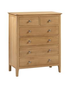 Cotswold Wooden Chest Of Drawers In Natural With 6 Drawers