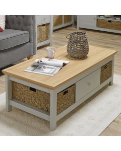 Cotswold Wooden Coffee Table In Grey And Oak
