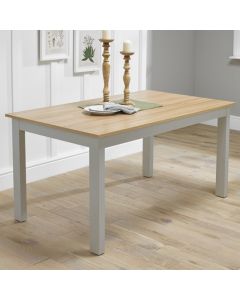 Cotswold Wooden Large Dining Table In Grey And Oak