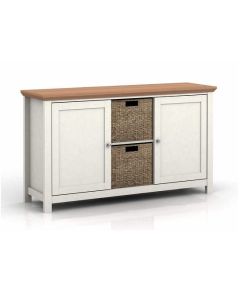 Cotswold Wooden Sideboard In Cream And Oak With 2 Doors