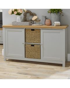 Cotswold Wooden Sideboard In Grey And Oak With 2 Doors