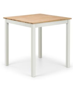 Coxmoor Square Wooden Dining Table In Ivory And Oak