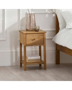 Coxmoor Wooden Bedside Cabinet With 1 Drawer In Oak