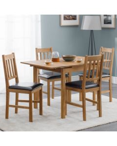 Coxmoor Extending Wooden Dining Table In Oiled Oak With 4 Chairs