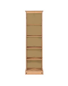 Corona Tall Narrow Wooden Bookcase With 4 Shelves In Natural