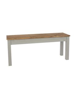 Corona Linea Large Wooden Dining Bench In Grey
