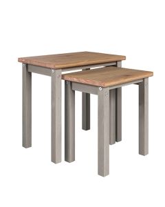 Corona Linea Wooden Nest Of 2 Tables In Grey