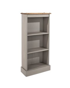 Corona Linea Wooden Narrow Low Bookcase With 2 Shelves In Grey