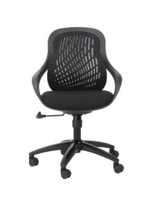 Croft Mesh Back Fabric Seat Designer Chair In Black
