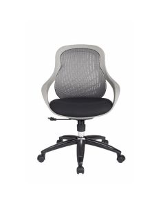 Croft Mesh Back Fabric Seat Designer Chair In Grey