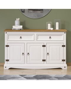 Corona Wooden Sideboard 3 Doors 2 Drawers In White