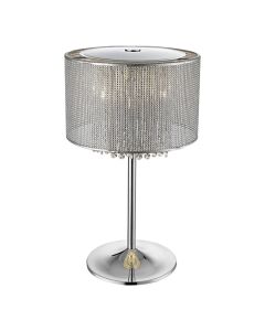 Crystal 4 Bulbs Palace Table Lamp In Chrome And Silver