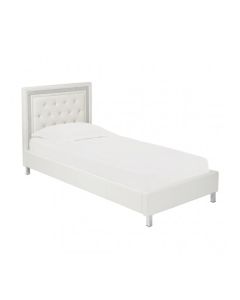 Crystalle Faux Leather Upholstered Single Bed In White
