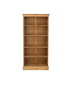Calisa Tall Wooden Bookcase With 4 Shelves In Waxed Pine