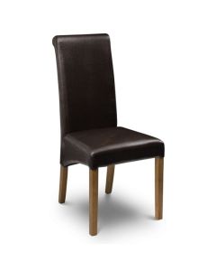 Cuba Faux Leather Dining Chair In Brown
