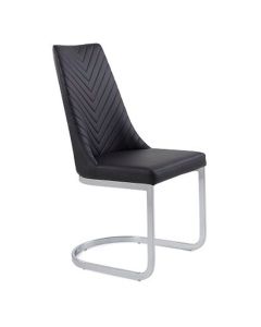 Curva Faux Leather Dining Chair In Black