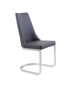 Curva Faux Leather Dining Chair In Grey