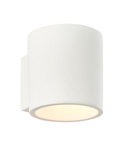 Curve LED Wall Light In Smooth White Plaster