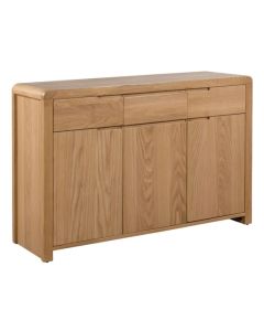 Curve Wooden 3 Doors 3 Drawers Sideboard In Natural