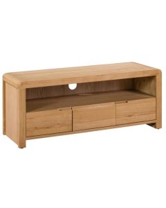 Curve Wooden 3 Drawers TV Stand In Natural