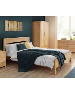 Curve Wooden Double Bed In Waxed Oak