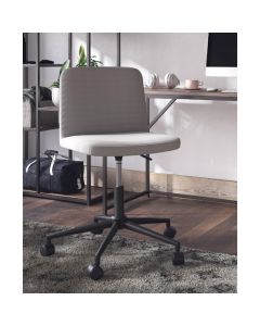 Corey Swivel Linen Fabric Home And Office Chair In Grey