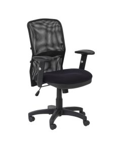 Dakota Mesh Back Fabric Seat Office Chair In Black