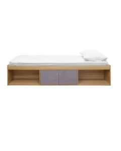 Dakota Wooden Single Cabin Bed In High Gloss Grey And Matt Oak