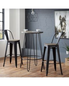 Dalston Wooden Bar Table With 2 Grafton Bar Stools