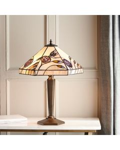 Damselfly Medium Tiffany Glass Table Lamp In Bronze Effect