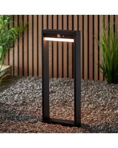 Dannah LED Bollard Photocell And PIR Outdoor Post In Textured Black