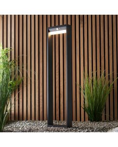 Dannah LED Tall Bollard Photocell And PIR Outdoor Post In Textured Black