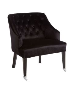 Darwin Velvet Upholstered Armchair In Black