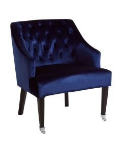 Darwin Velvet Upholstered Armchair In Blue