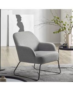 Davos Fabric Accent Chair With Black Metal Legs