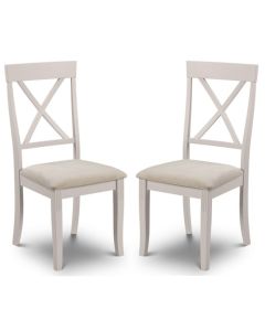Davenport Elephant Grey Wooden Dining Chairs In Pair
