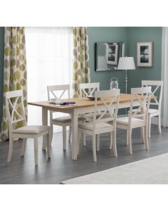 Davenport Extending Oak And Ivory Dining Table With 6 Chairs