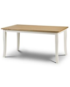 Davenport Wooden Dining Table In Oiled Oak And Ivory