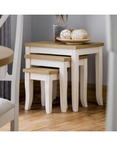 Davenport Wooden Nest Of Tables In Oak And White