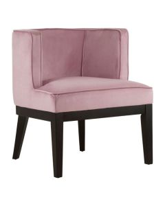 Daxton Rounded Velvet Upholstered Armchair In Pink