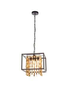 Daya 4 Lights Ceiling Pendant Light In Matt Black And Matt Gold