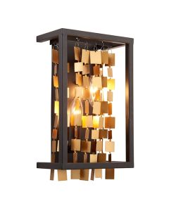 Daya LED 2 Lights Wall Light In Matt Black And Gold