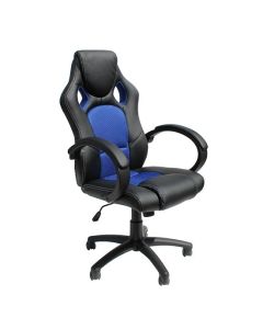 Daytona Faux Leather And Fabric Insert Office Chair In Blue