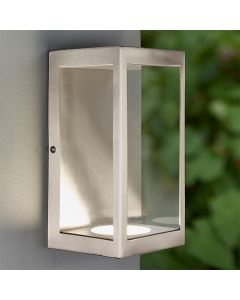 Dean LED Clear Glass Panels Wall Light In Brushed Stainless Steel