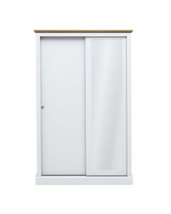 Devon 2 Doors Sliding Wooden Wardrobe In White