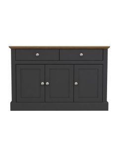 Devon Wooden 3 Doors 2 Drawers Sideboard In Charcoal