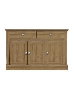 Devon Wooden 3 Doors 2 Drawers Sideboard In Oak